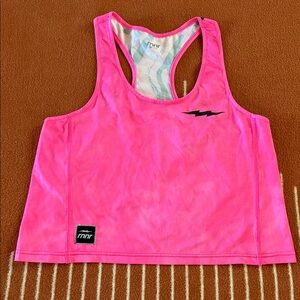 Racerback Crop Tank Top - Hot Pink